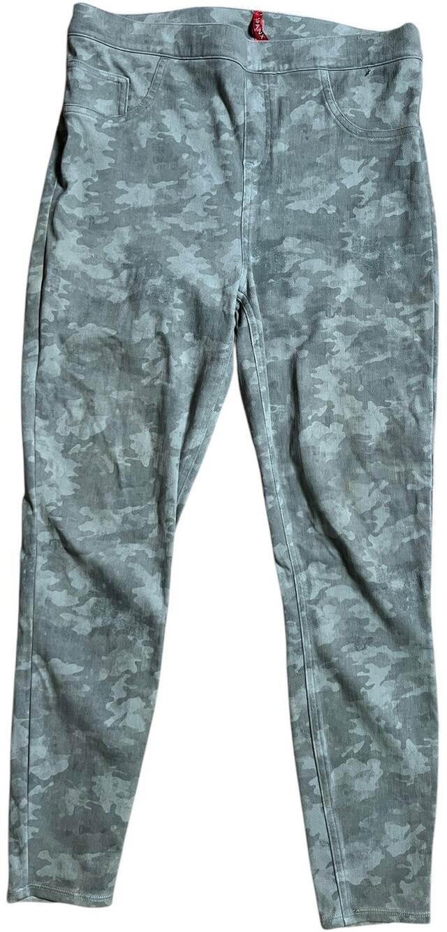 SPANX Jean-ish Ankle Leggings Green Camo Size XL